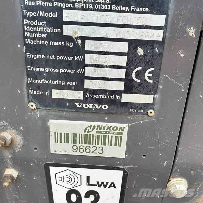 Volvo ECR25D Εκσκαφάκι (διαβολάκι) < 7t