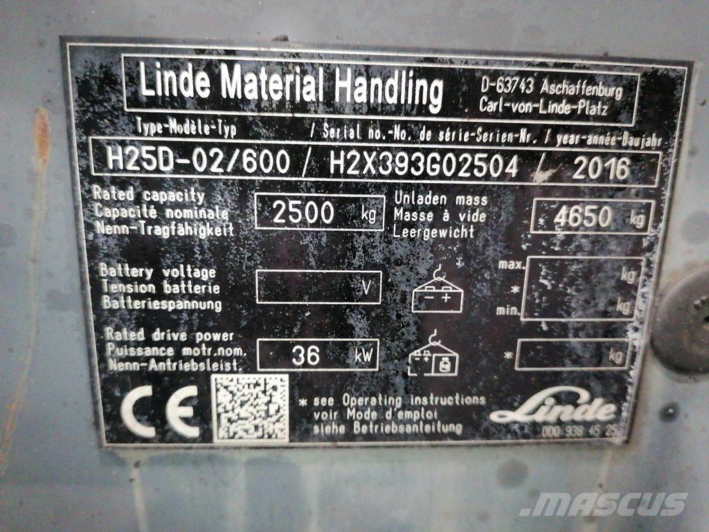 Linde H25D-02/600 Περονοφόρα ανυψωτικά κλαρκ με φυσικό αέριο LPG