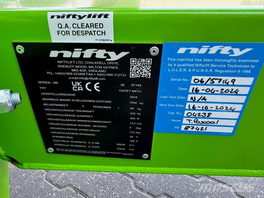 Niftylift 150 TET Εναέριες πλατφόρμες τοποθετημένες σε ρυμούλκα