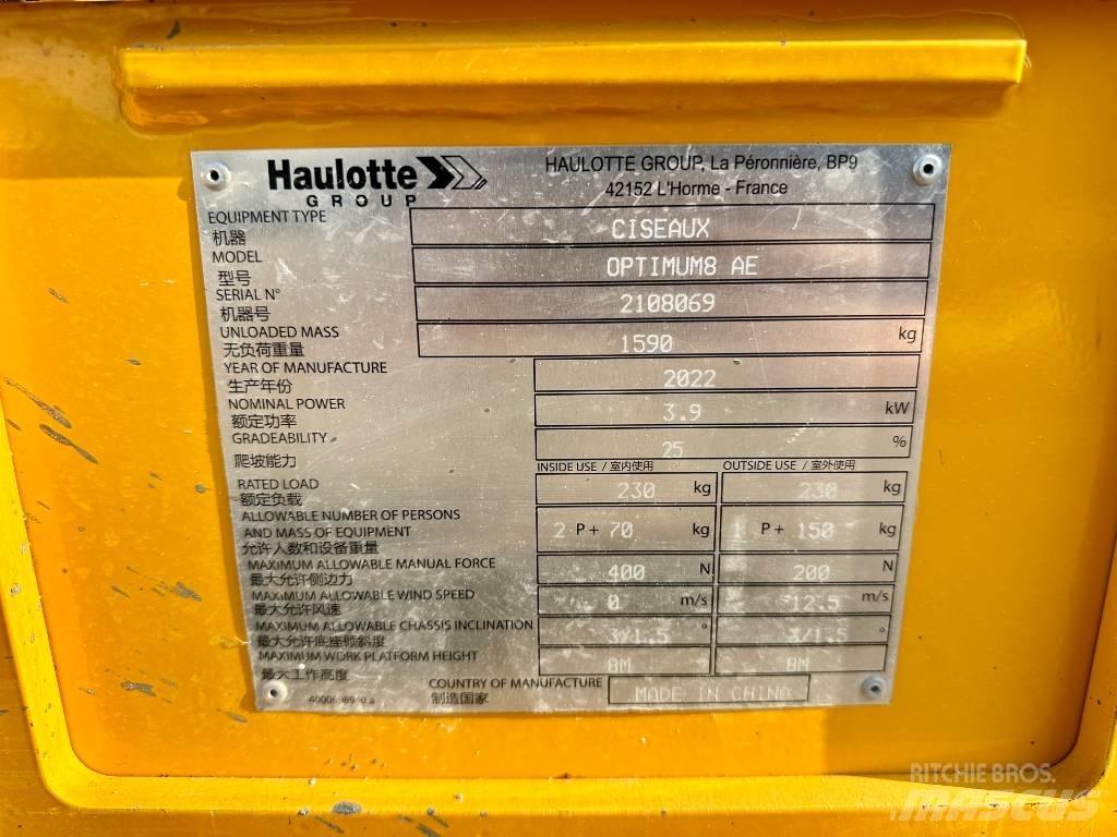 Haulotte OPTIMUM 8 Ανυψωτήρες ψαλιδωτής άρθρωσης
