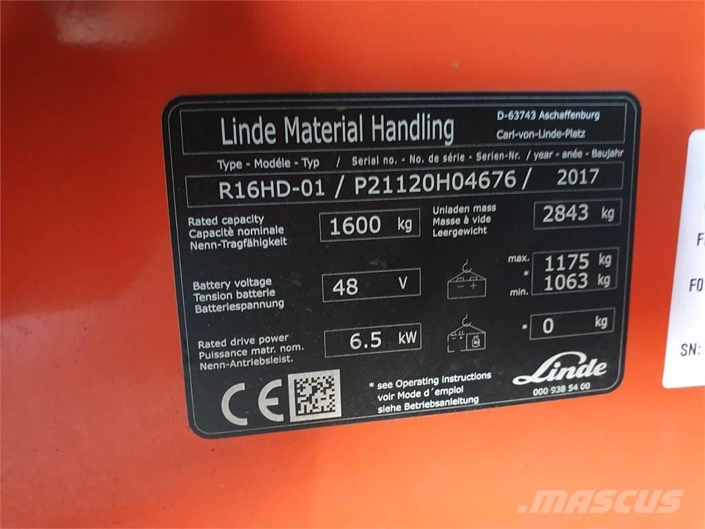 Linde R16HD Ανυψωτικά στενών δρόμων