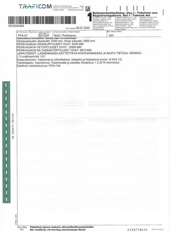 Jyki V 31 Ανατρεπόμενες ρυμούλκες
