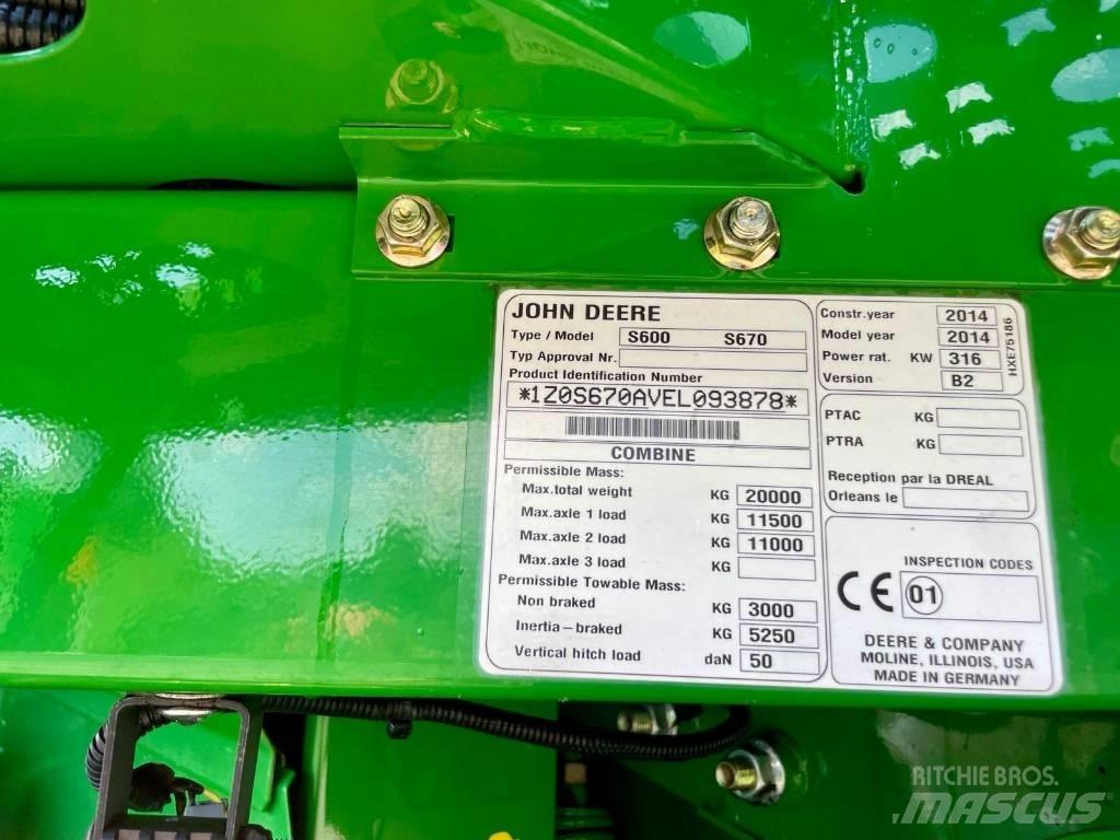 John Deere S 670 i Θεριζοαλωνιστικές μηχανές