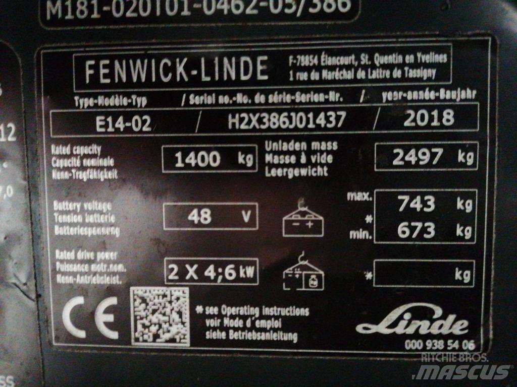 Linde E14-02 Ηλεκτρικά περονοφόρα ανυψωτικά κλαρκ