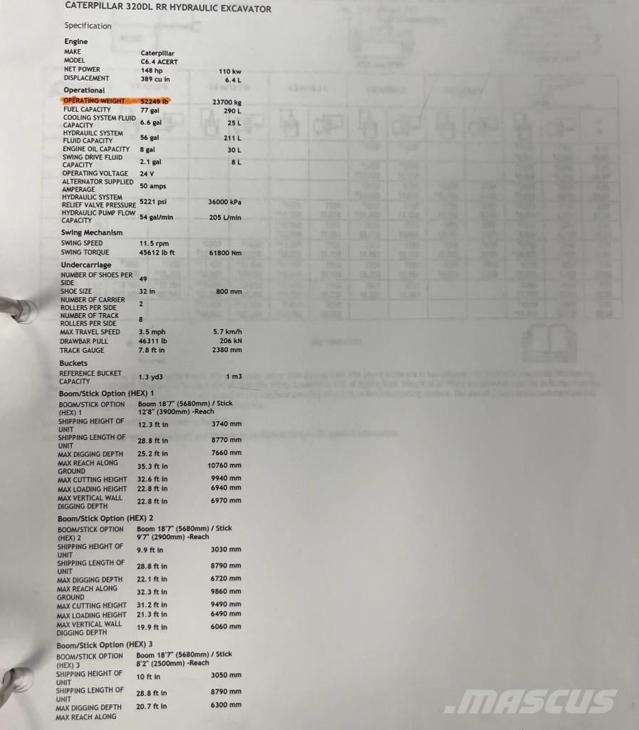 CAT 320 D L Εκσκαφείς με ερπύστριες