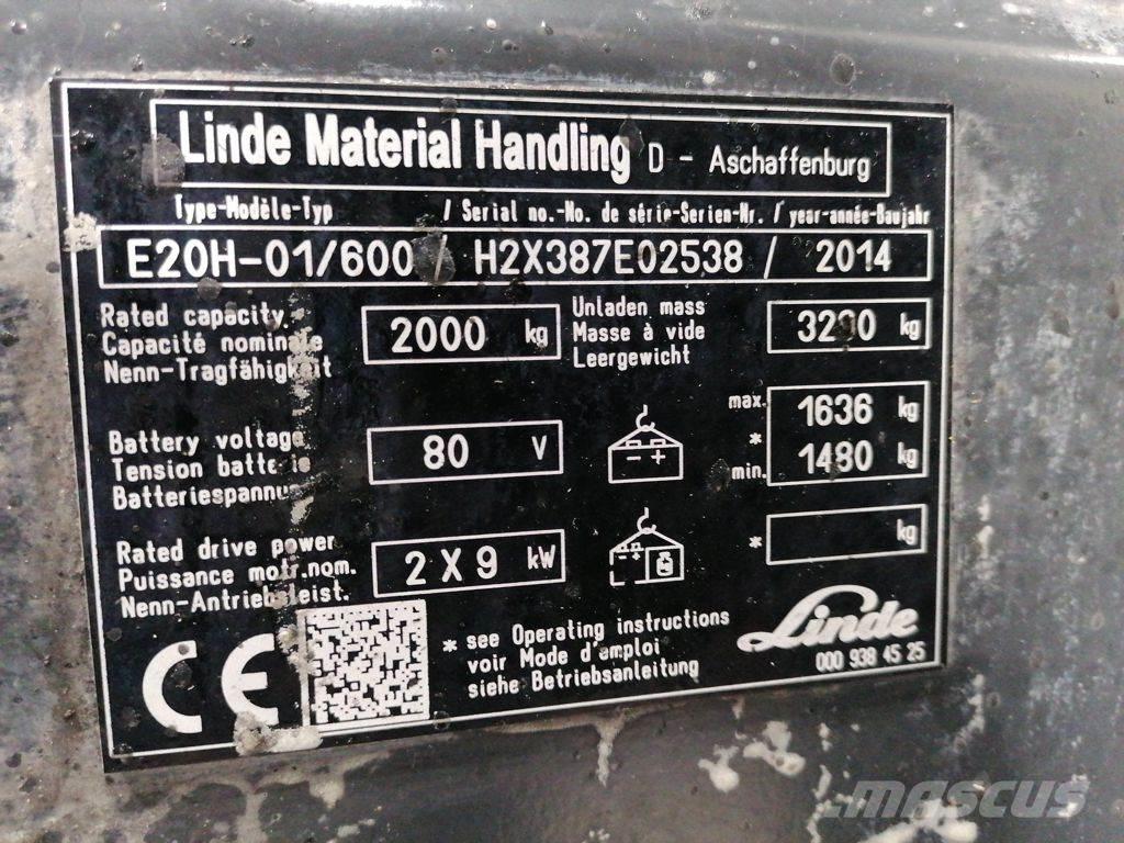Linde E20H-01/600 Ηλεκτρικά περονοφόρα ανυψωτικά κλαρκ