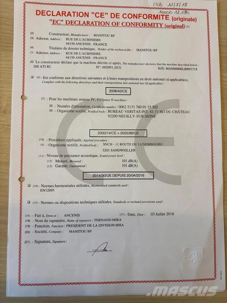 Manitou 200 ATJ Ανυψωτήρες με αρθρωτό βραχίονα