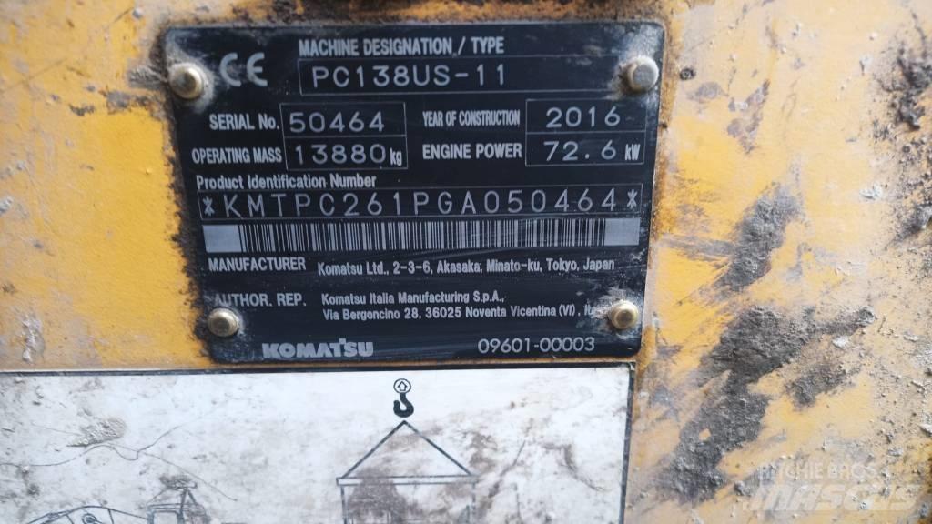 Komatsu PC 138 US Εκσκαφείς με ερπύστριες