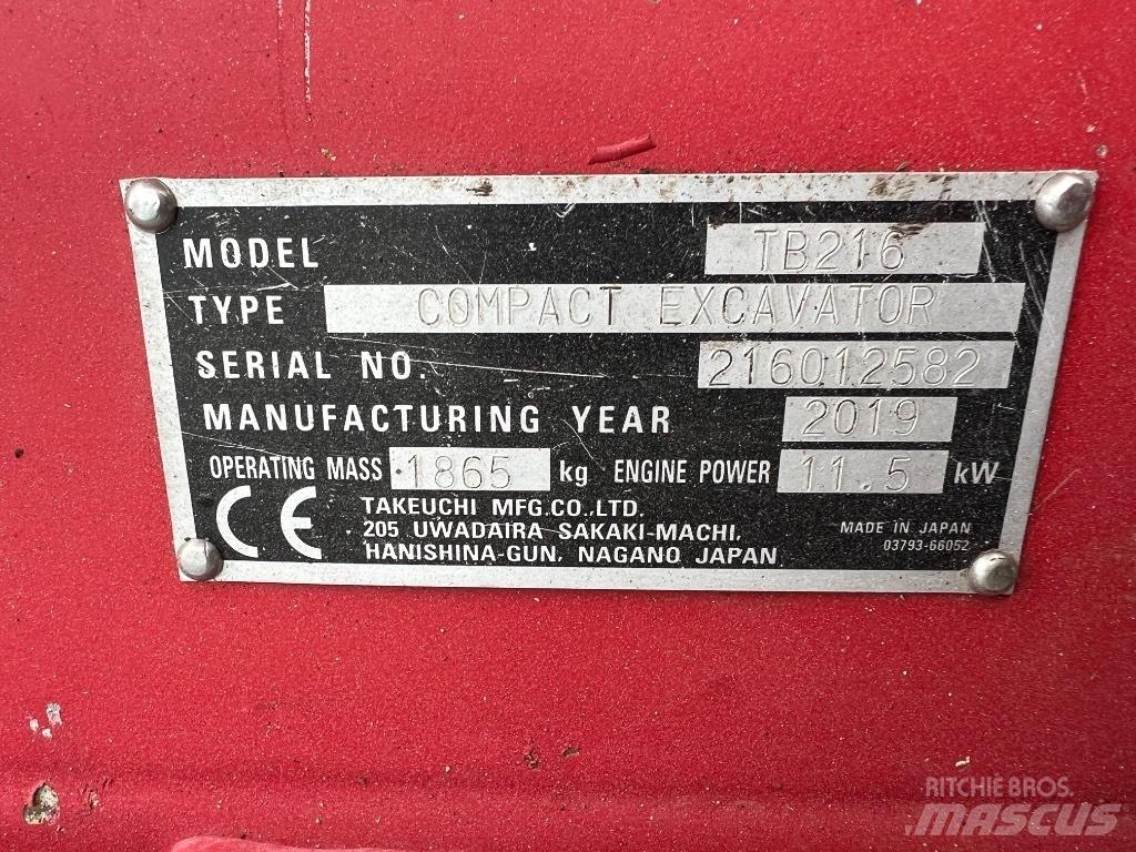 Takeuchi TB 216 Εκσκαφάκι (διαβολάκι) < 7t
