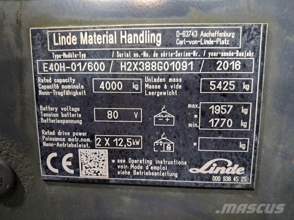 Linde E40H-01/600 Ηλεκτρικά περονοφόρα ανυψωτικά κλαρκ