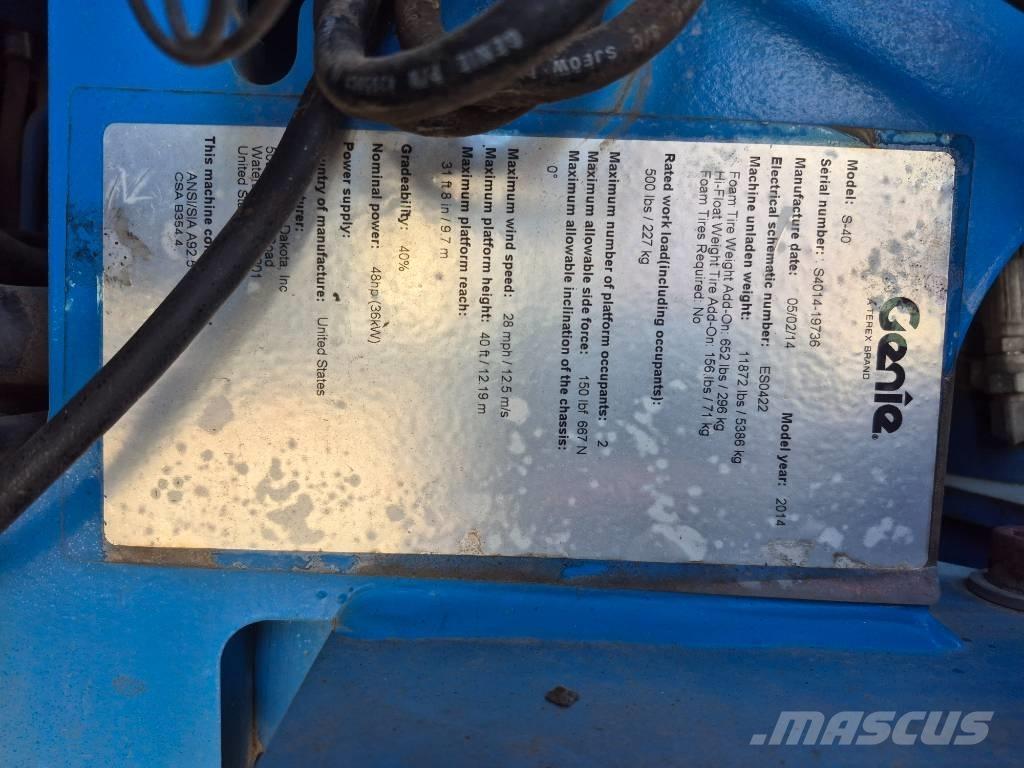 Genie S 40 Ανυψωτήρες με τηλεσκοπικό βραχίονα