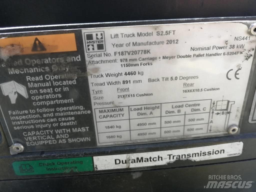 Hyster S2.5FT Περονοφόρα ανυψωτικά κλαρκ με φυσικό αέριο LPG
