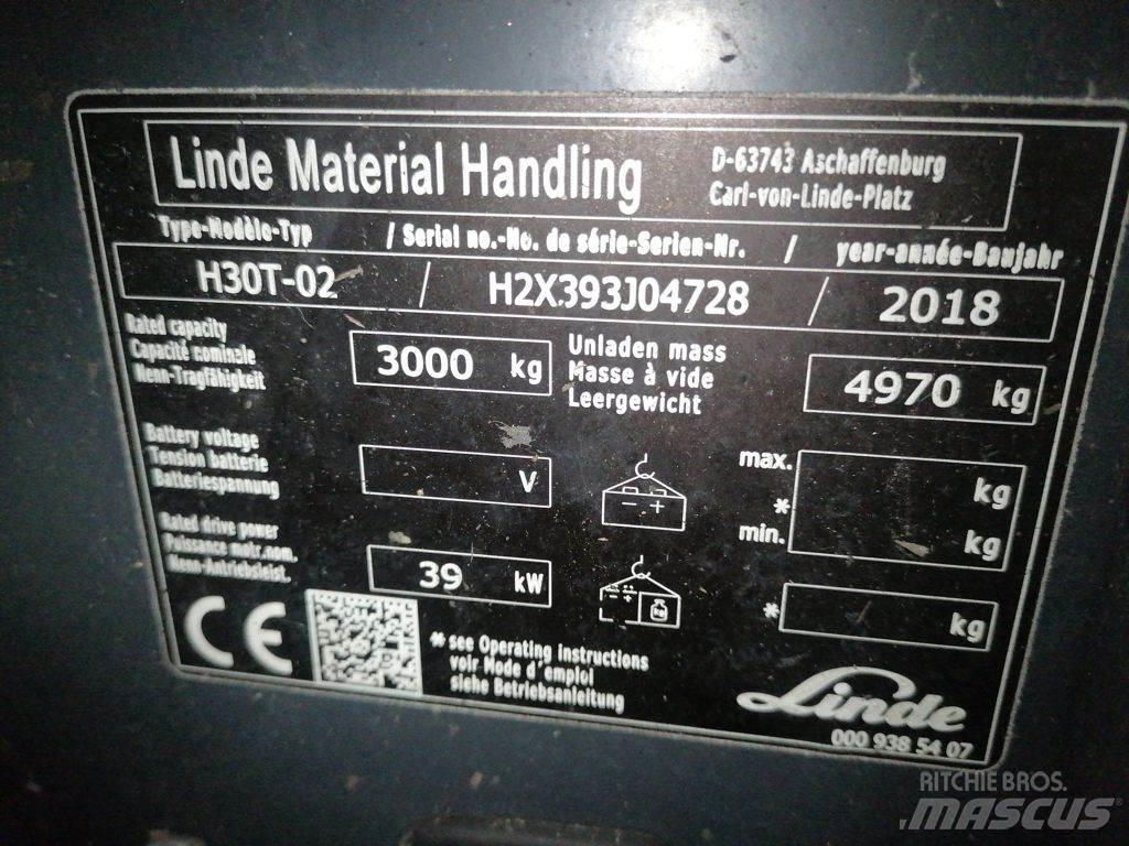 Linde H30T-02 Περονοφόρα ανυψωτικά κλαρκ με φυσικό αέριο LPG