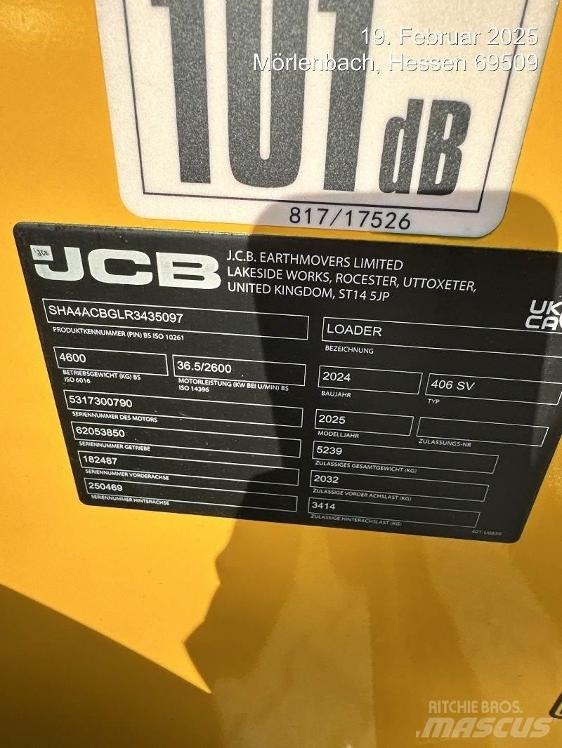 JCB 406 Φορτωτές με λάστιχα (Τροχοφόροι)