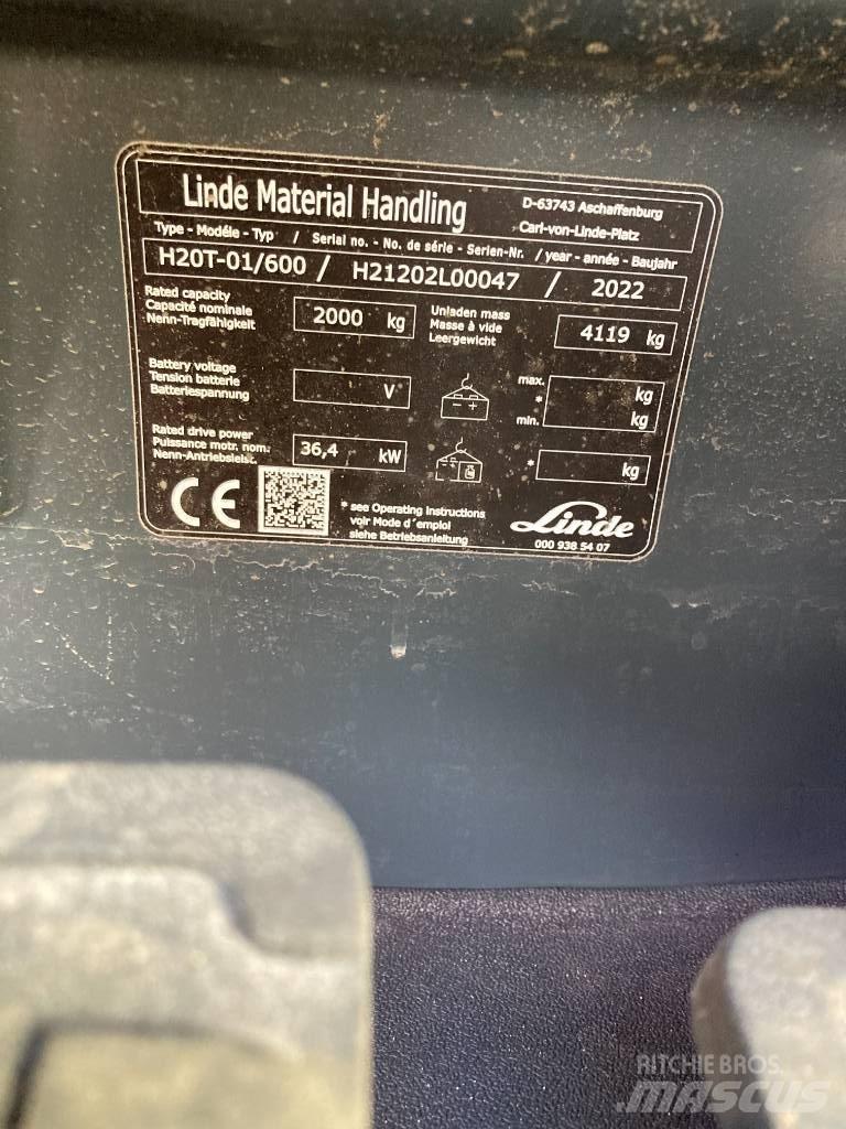Linde H20T600/1202 Περονοφόρα ανυψωτικά κλαρκ με φυσικό αέριο LPG