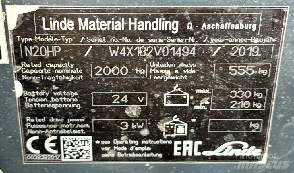 Linde N20HP/132 Περονοφόρο ανυψωτικό συλλογής παραγγελιών μικρού ύψους