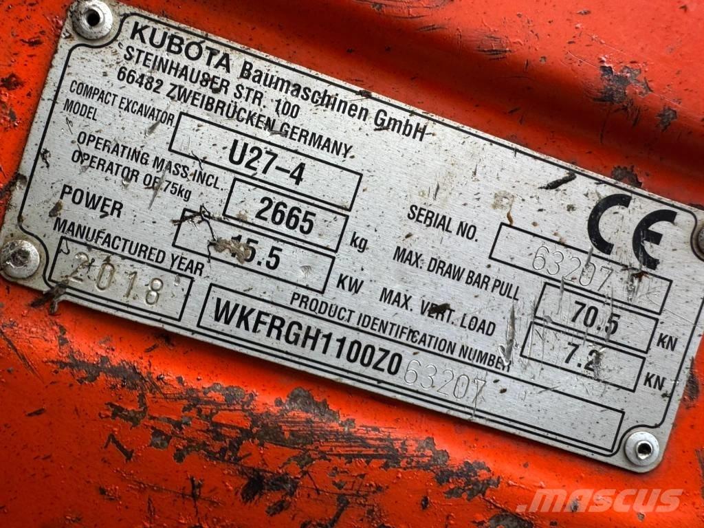 Kubota U 27-4 Εκσκαφάκι (διαβολάκι) < 7t