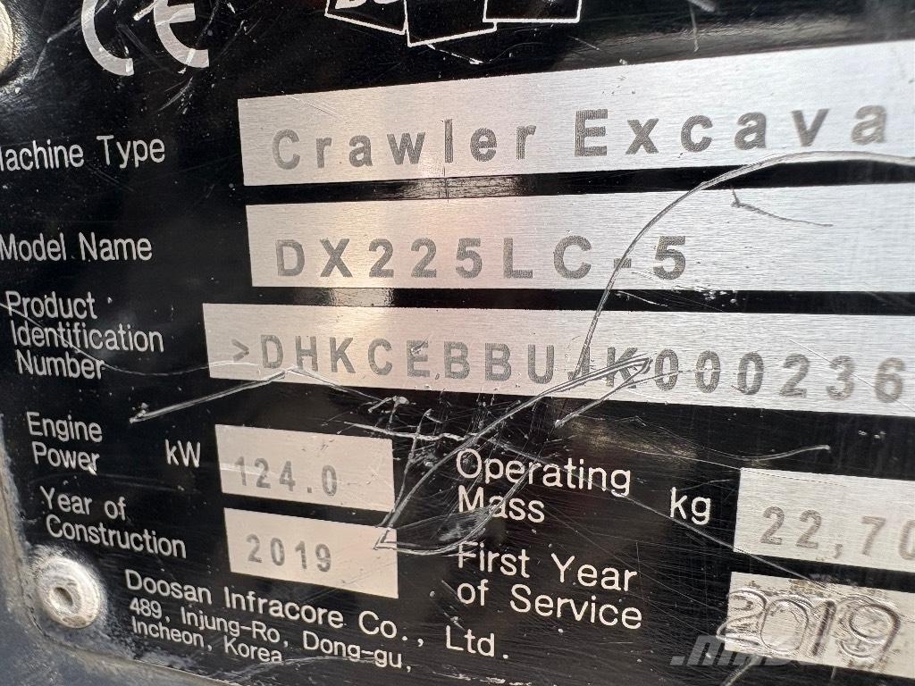 Doosan DX 225 LC-5 Εκσκαφείς με ερπύστριες