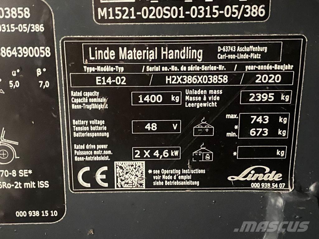 Linde E14-02 Ηλεκτρικά περονοφόρα ανυψωτικά κλαρκ
