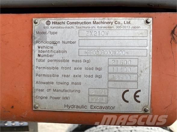 Hitachi ZX 210 W Εκσκαφείς με τροχούς - λάστιχα