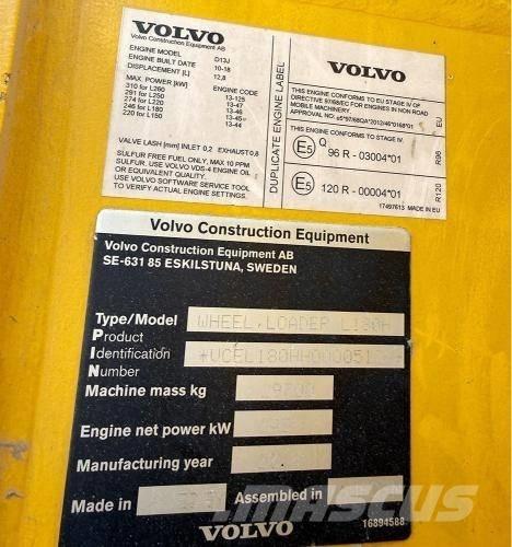 Volvo L 180 H Φορτωτές με λάστιχα (Τροχοφόροι)