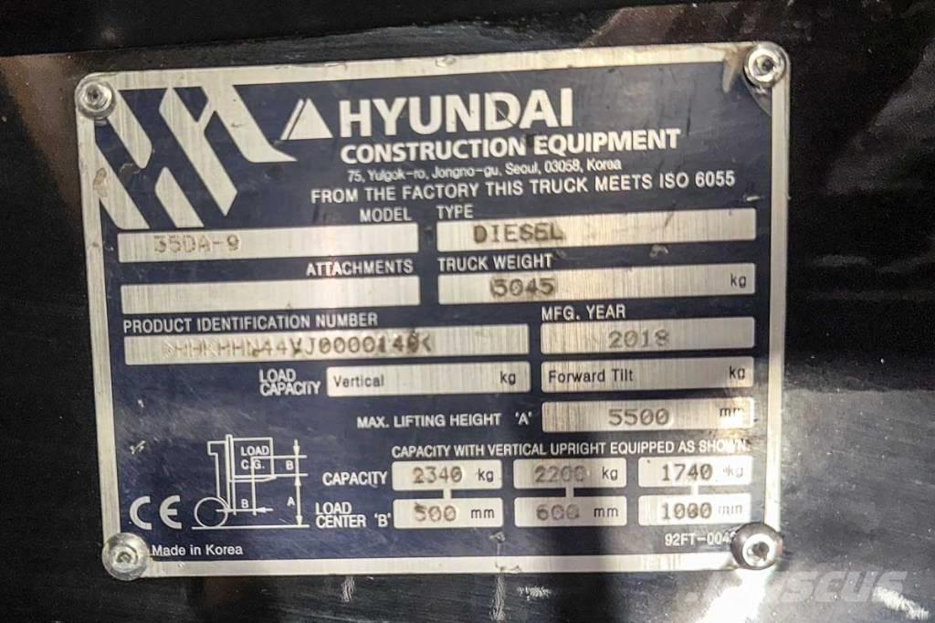 Hyundai 35 DA-9 Πετρελαιοκίνητα Κλαρκ