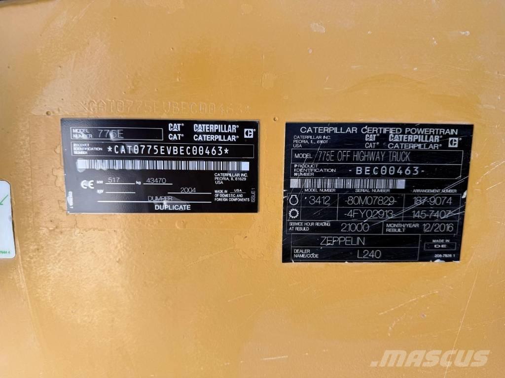 CAT 775 E Άκαμπτα Dumper με ανατρεπόμενο κάδο