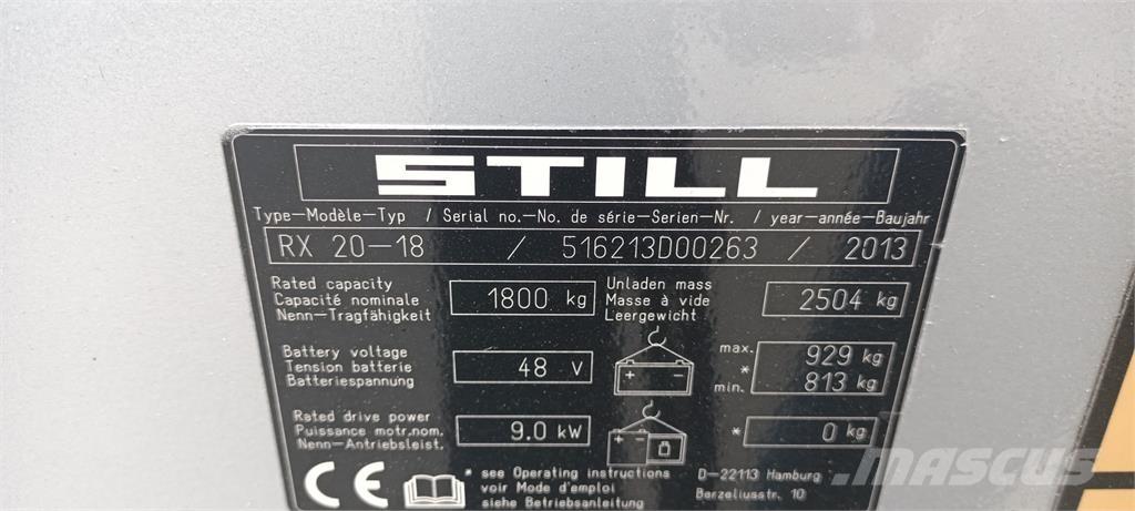 Still RX20-18 Ηλεκτρικά περονοφόρα ανυψωτικά κλαρκ