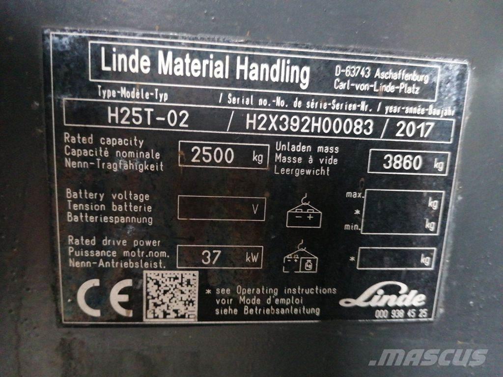 Linde H25T-01 Περονοφόρα ανυψωτικά κλαρκ με φυσικό αέριο LPG