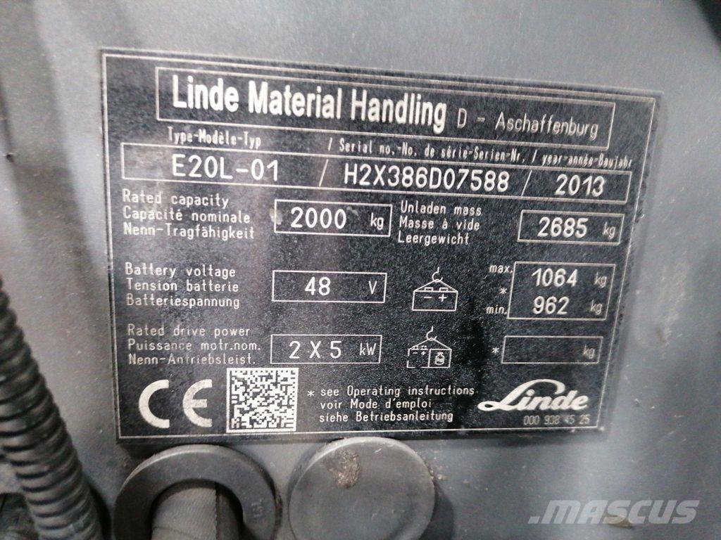 Linde E20L-01 Ηλεκτρικά περονοφόρα ανυψωτικά κλαρκ