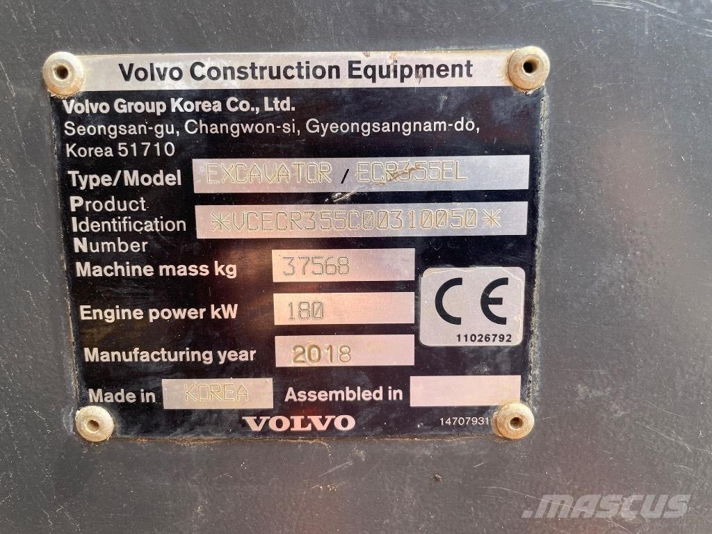 Volvo ECR 355 EL Εκσκαφείς με ερπύστριες