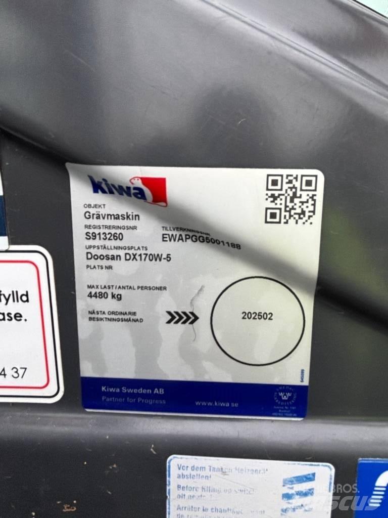 Doosan DX170W-5 Εκσκαφείς με τροχούς - λάστιχα