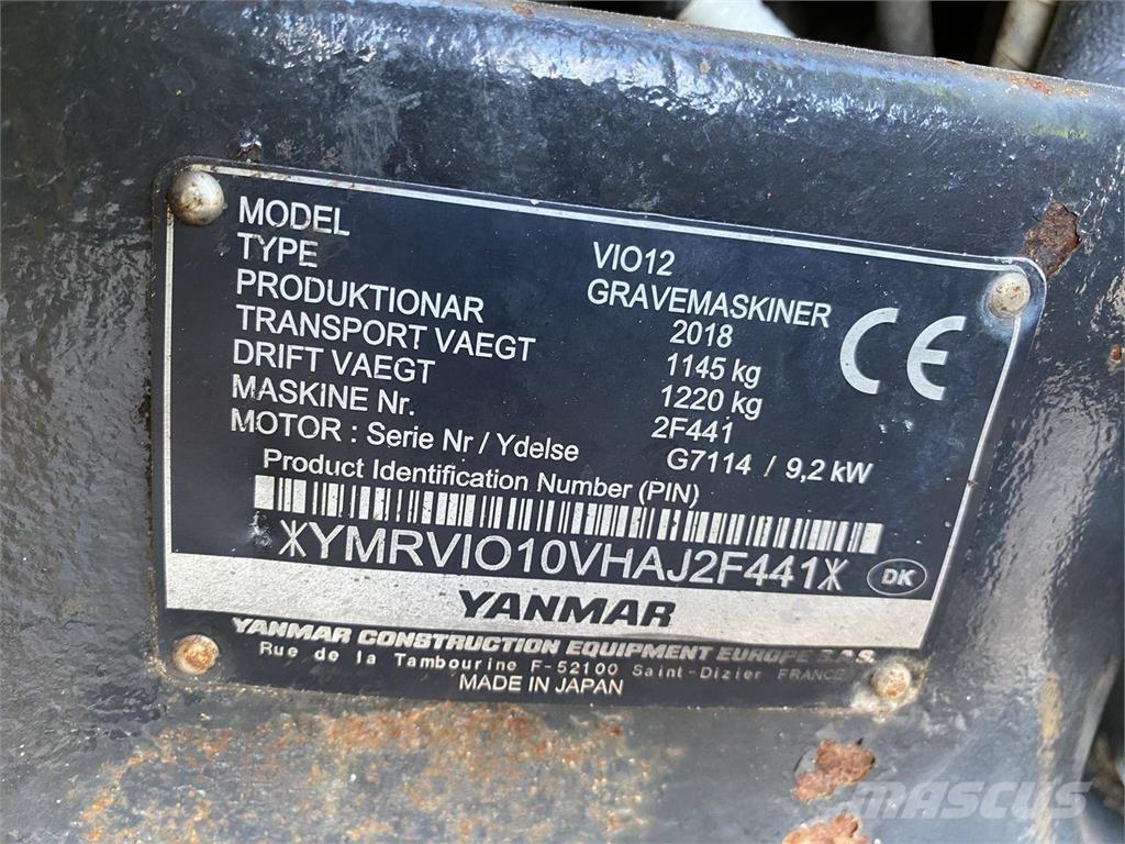 Yanmar VIO12 Εκσκαφείς με τροχούς - λάστιχα