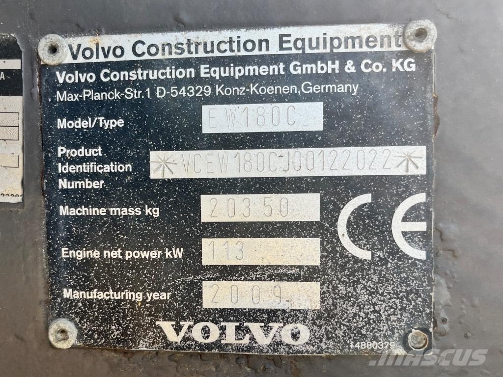 Volvo EW 180 C Εκσκαφείς με τροχούς - λάστιχα