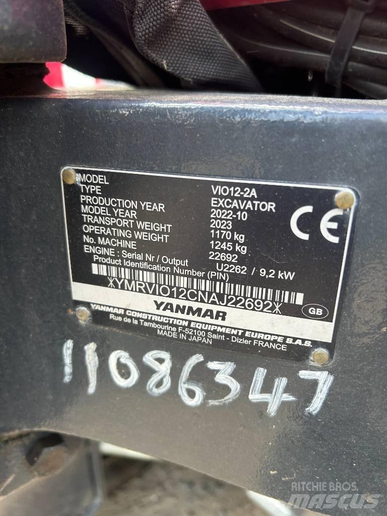 Yanmar VIO12-2A Εκσκαφάκι (διαβολάκι) < 7t