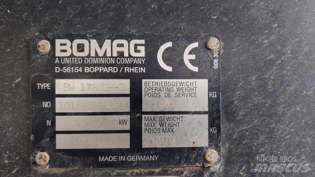 Bomag BW 178 D H-3 Οδοστρωτήρες διπλού κυλίνδρου
