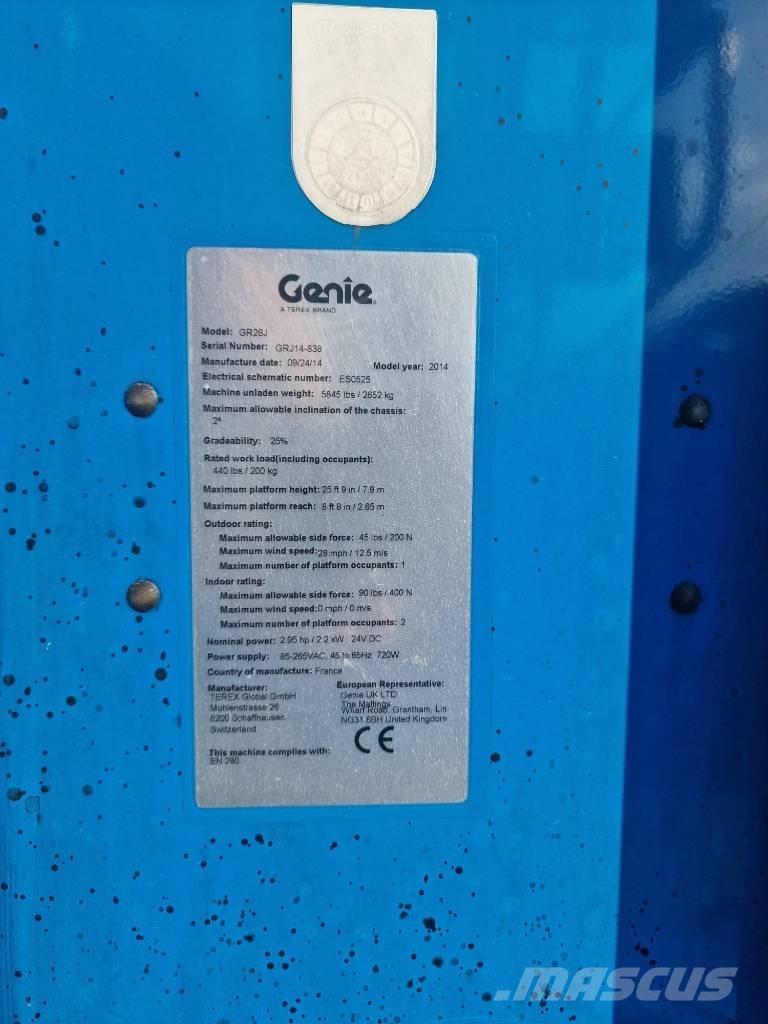 Genie GR 26 J Ανυψωτήρες με κατακόρυφους πυλώνες