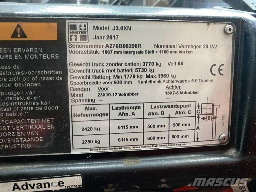 Hyster J3.0XN Ηλεκτρικά περονοφόρα ανυψωτικά κλαρκ