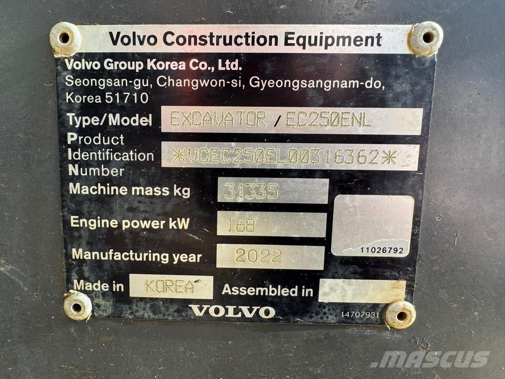 Volvo EC250ENL Εκσκαφείς με ερπύστριες