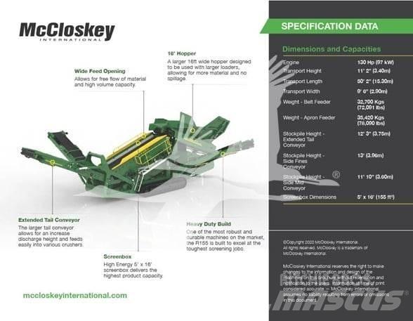 McCloskey R155 Μηχανές κοσκινίσματος