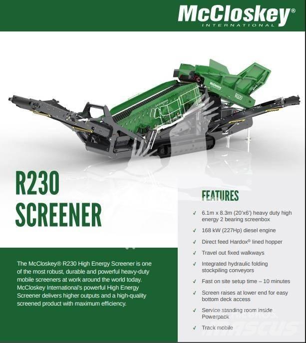 McCloskey R230 Μηχανές κοσκινίσματος