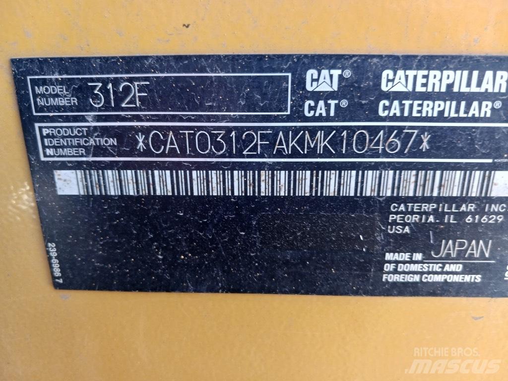 CAT 312 F Εκσκαφείς με ερπύστριες