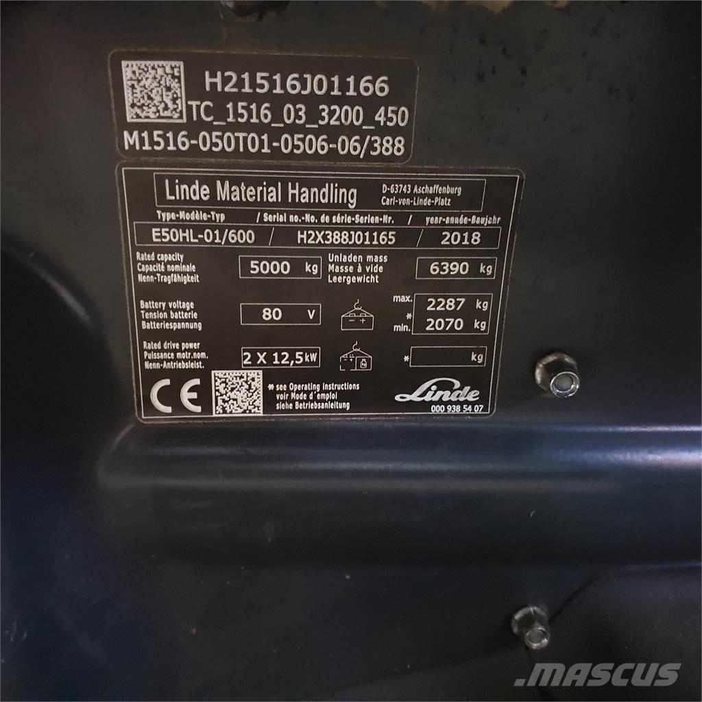 Linde E50/600HL Ηλεκτρικά περονοφόρα ανυψωτικά κλαρκ