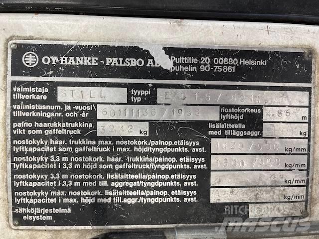 Still EFG1,5 / 6011 Ηλεκτρικά περονοφόρα ανυψωτικά κλαρκ