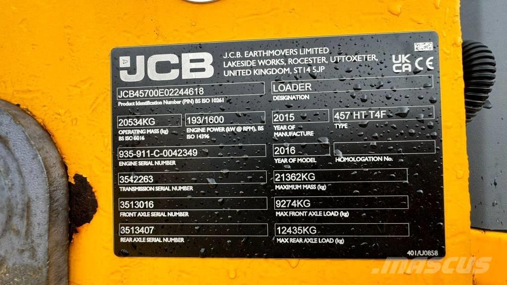 JCB 457 HT Φορτωτές με λάστιχα (Τροχοφόροι)