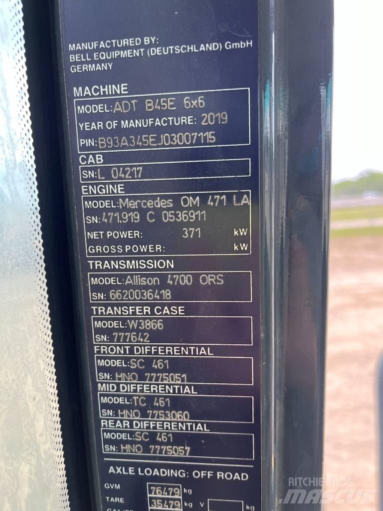 Bell B45E Σπαστό Dump Truck ADT