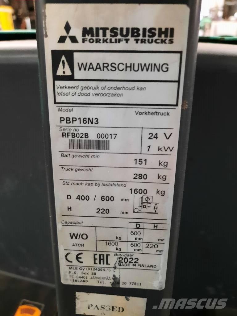Mitsubishi PBP16N3 Χειροκίνητο περονοφόρο ανυψωτικό