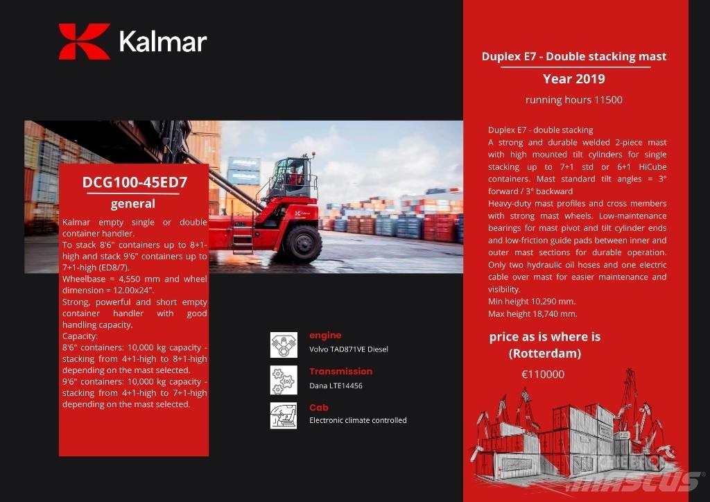 Kalmar DCG 100-45ED7 Μηχανές χειρισμού εμπορευματοκιβωτίων