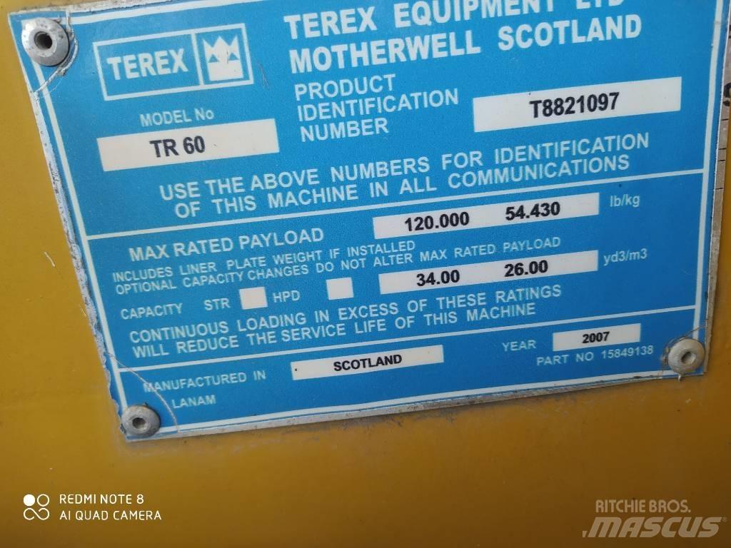 Terex TR 60 Άκαμπτα Dumper με ανατρεπόμενο κάδο
