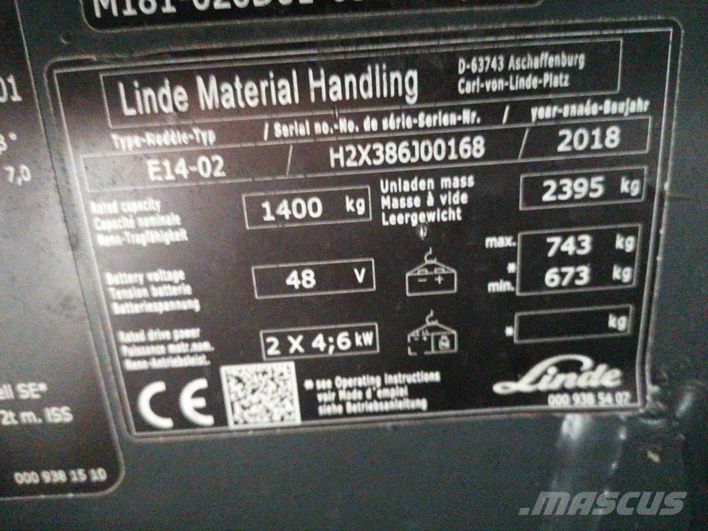 Linde E14-02 Ηλεκτρικά περονοφόρα ανυψωτικά κλαρκ